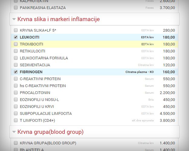 BioMedica Cenovnik